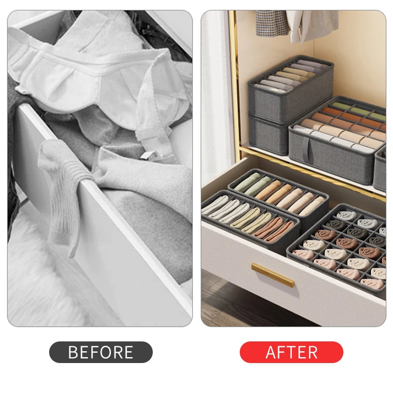 20/6/7/1 Grids Cation PP Sock Bra Pants Simplicity Organizers Of Cabinets And Drawers Home Sorting Boxes Storage Organizer Box