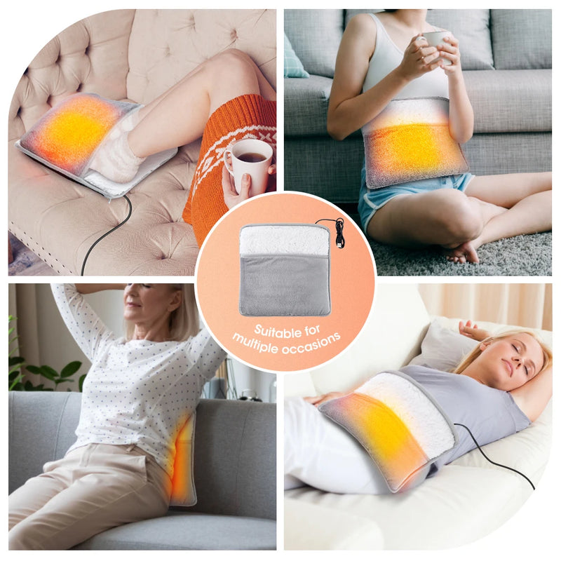 Electric Heating Pad Foot Warmer Soft Plush Thermal Blanket Foot Warming Mat Washable Household Office Heating Mat Health Care