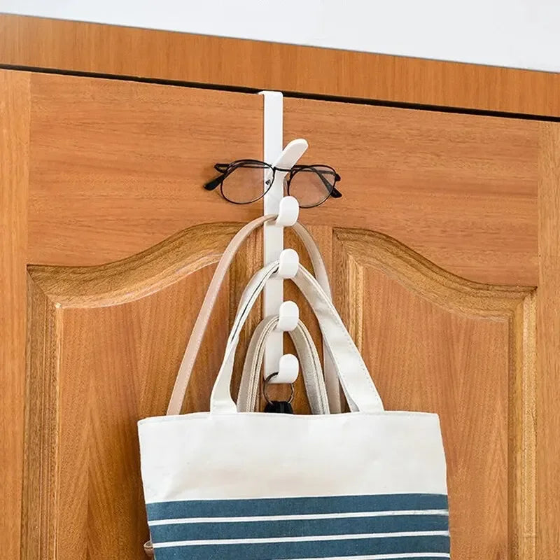 1pcs Bedroom By Hanger Clothes Hanging Rack Over The By Plastic Home Storage Organization Hooks, Purse Holder For Bags Rails