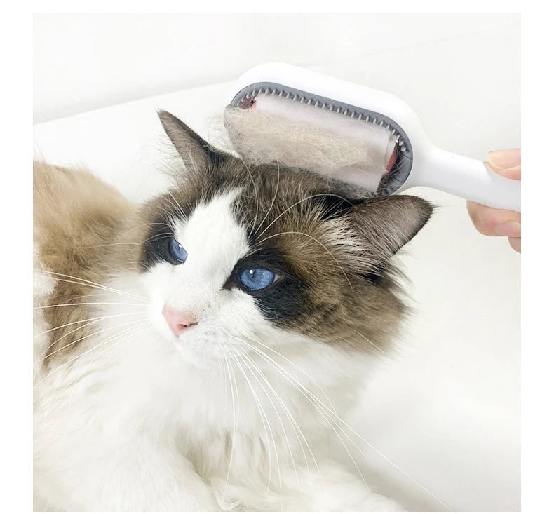 3-in-1 Cat Brush Long Hair Remover Brush for Dog Cat Silicone Pet Grooming Comb with Wipe and Water Tank Pet Product Accessories
