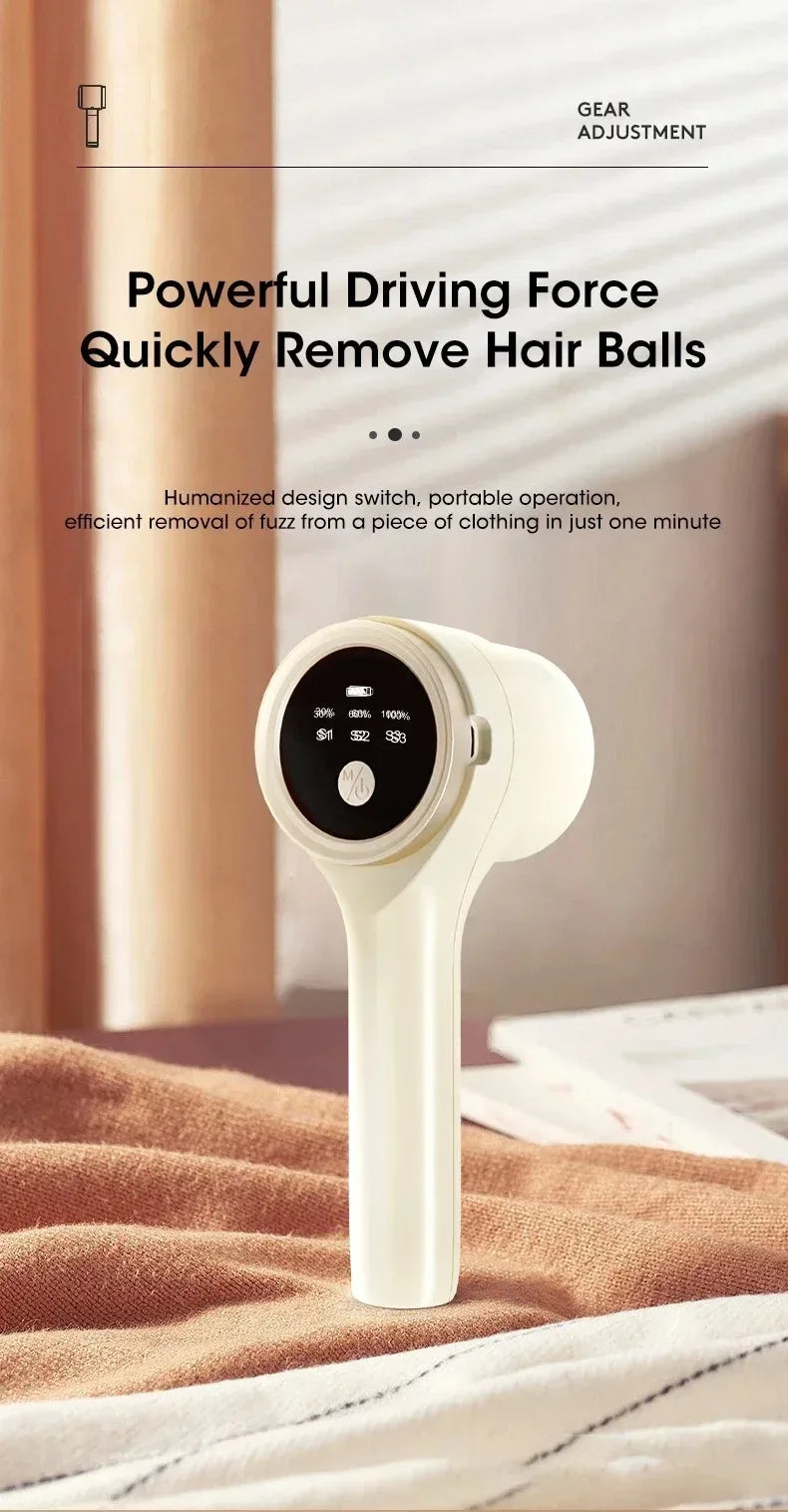 Electric Lint Remover Household Hair Ball Trimmer For Clothing Rechargeable Sweater and Clothing Fuzz Remover LED Display