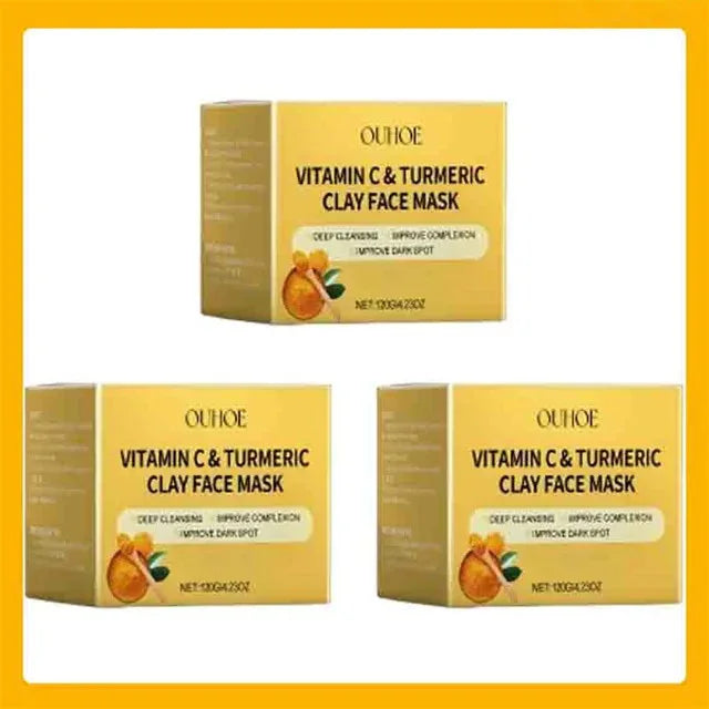 Vitamin C Turmeric Mud Mask Cleansing Shrinking Pores Moisturizer Brighten Deep Hydration Lightening Reduce Dullness Clay Mask
