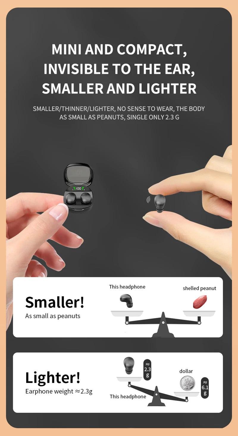 Xiaomi Mini Wireless Bluetooth 5.3 Headset Small Earbuds Sleep Work Music Sports Invisible HD HIFI Bass Sound Quality Earphones