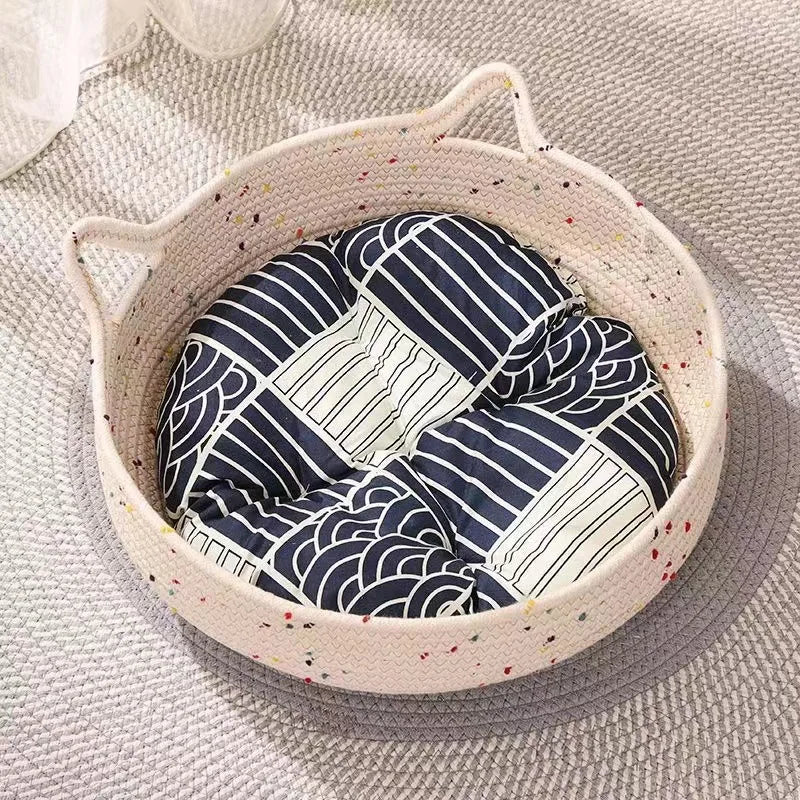 New Deep Sleep Comfort In Summer Cat Bed Iittle Mat Basket Small Dog House Products Pets Tent Cozy Cave Nest Indoor Cama