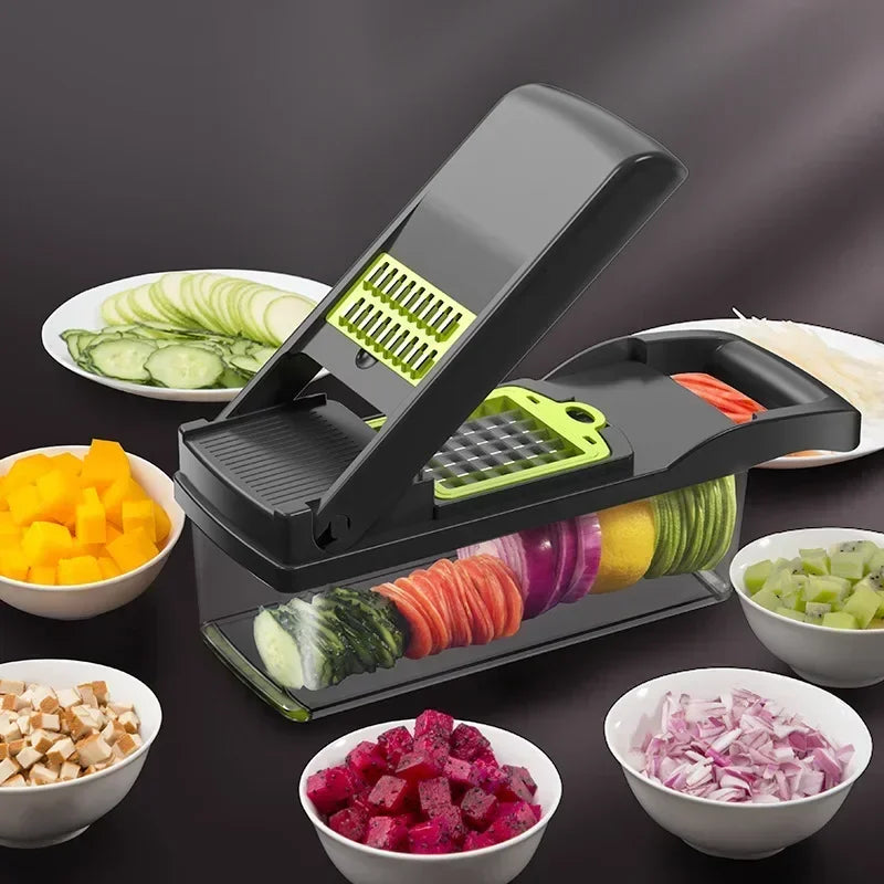 14/16 in 1 Handle Multifunctional Vegetable Chopper Food Grate Food Chopper Vegetable Slicer Dicer Cut Kitchen Items cocina