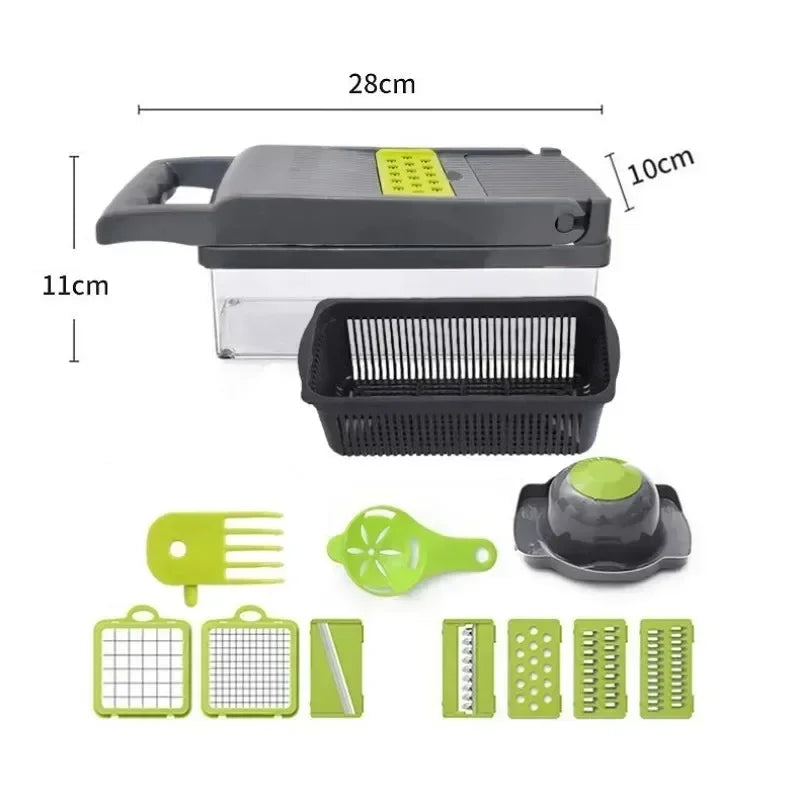 14/16 in 1 Handle Multifunctional Vegetable Chopper Food Grate Food Chopper Vegetable Slicer Dicer Cut Kitchen Items cocina