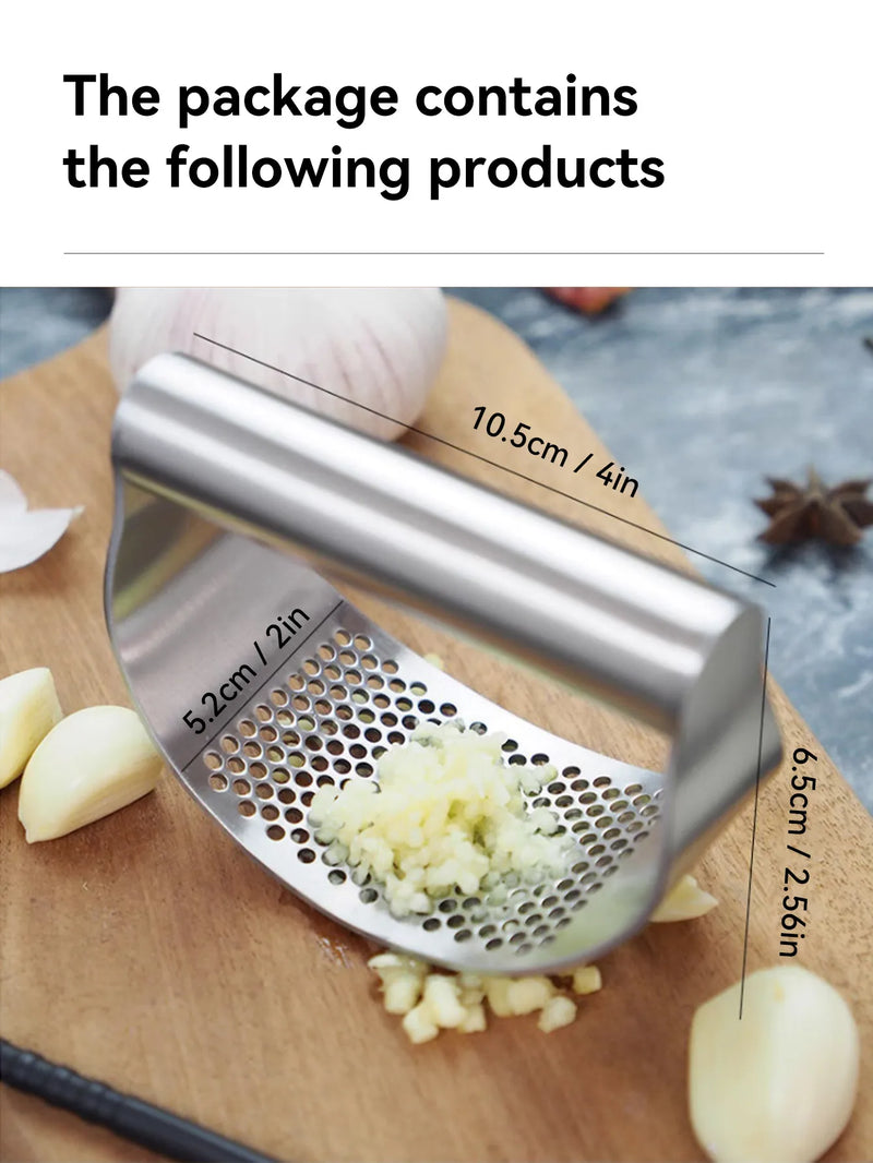 WORTHBUY New Upgraded Stainless Steel Garlic Press Manual Garlic Chopped Ginger Garlic Cutting Mince Tools Kitchen Accessories