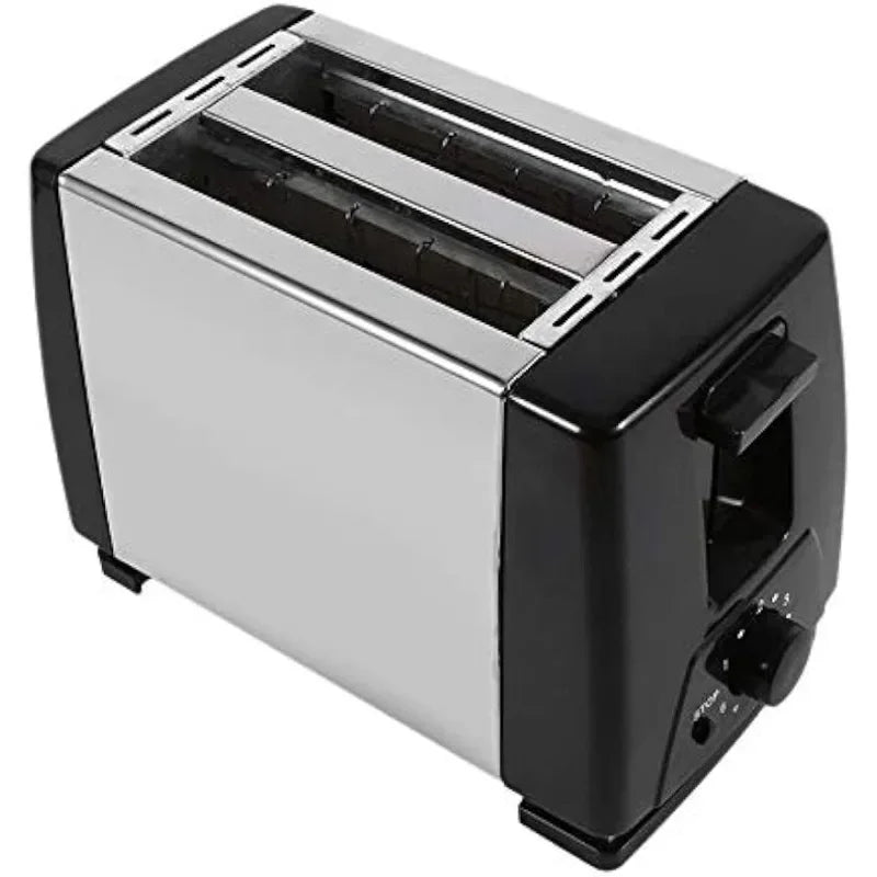 750W Electric 2-Slice Toaster Machine with Removable Crumb Tray, 6-Shade Toast Setting, Compact for Toasting Puff Pastry Waffles
