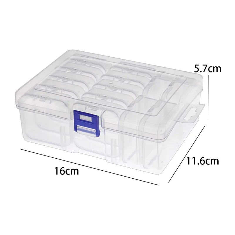30/14x Clear Rhinestone Boxes Plastic Organizer 5D Nail Art Accessories Containers Art Craft Bead Seed Jewelry Tabletop Storage
