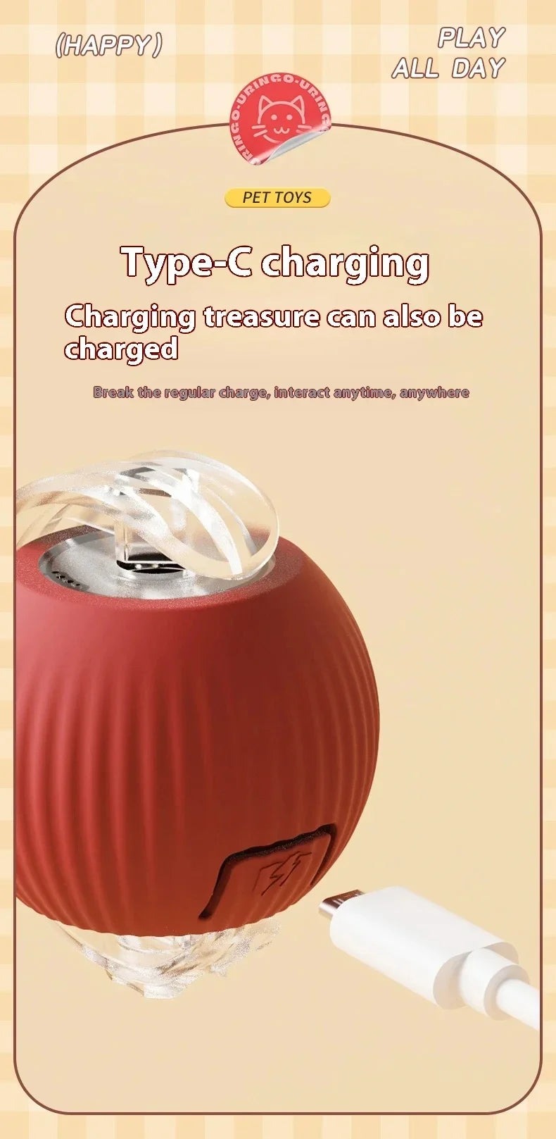 2025 Hot Electric Dog Ball Toys Automatic Rolling Ball Rechargeable Smart Pet Interactive Plush Toy Dog Cat Training