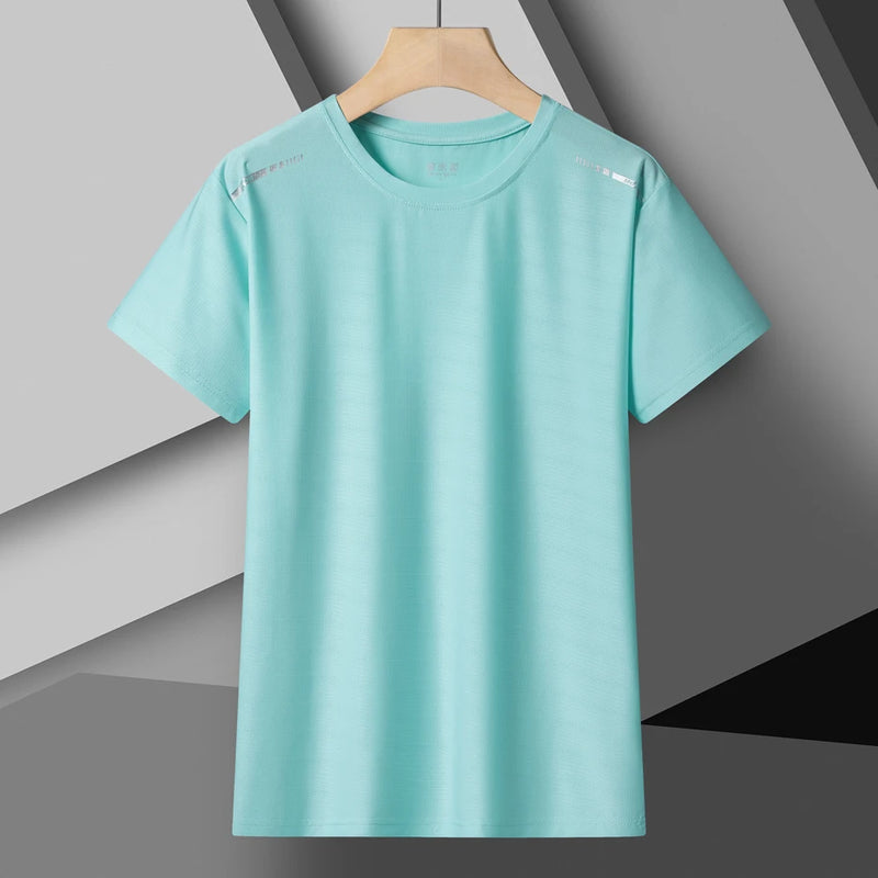 Women Running T-Shirt Reflective High Elastic Breathable Running Sports T-Shirt Summer Quick-Drying Ice Silk Cool Short Sleeves
