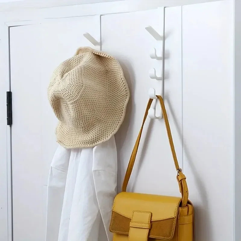 1pcs Bedroom By Hanger Clothes Hanging Rack Over The By Plastic Home Storage Organization Hooks, Purse Holder For Bags Rails