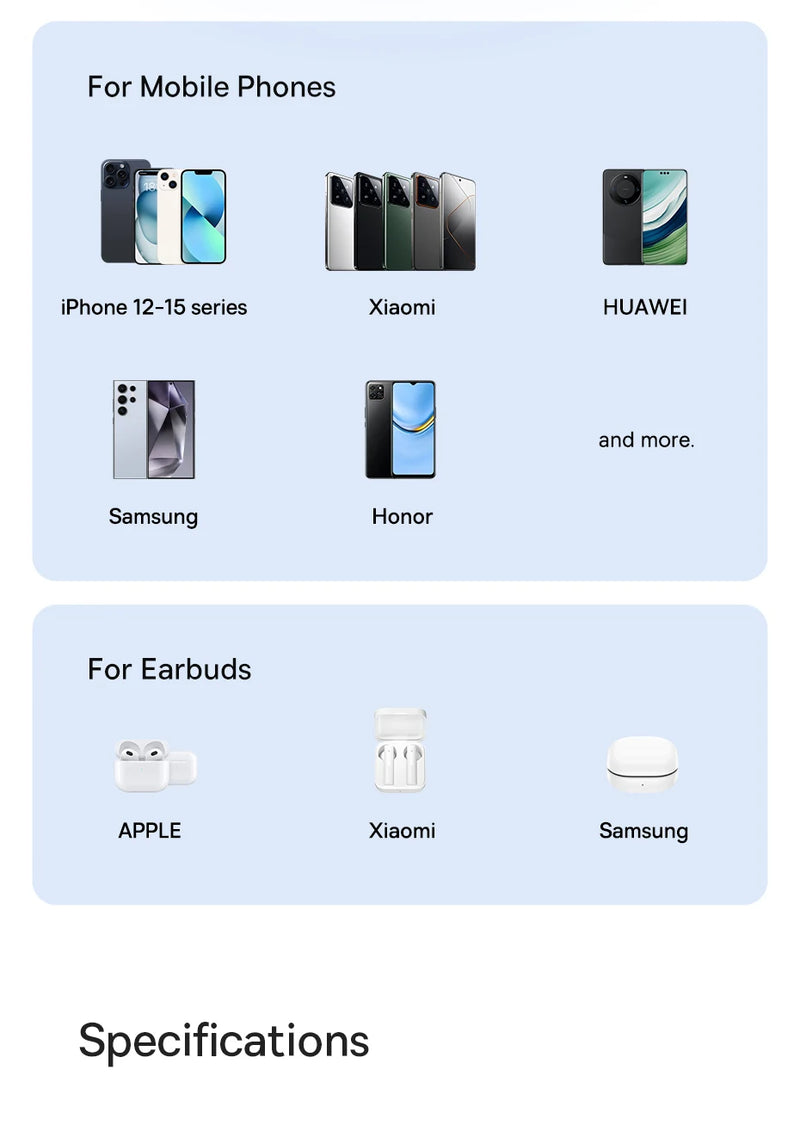 Baseus 15W Qi2 Magnetic Wireless Charger Fast Charging For iPhone 15 14 13 12 Series Pro Max  Wireless Charging For Airpods