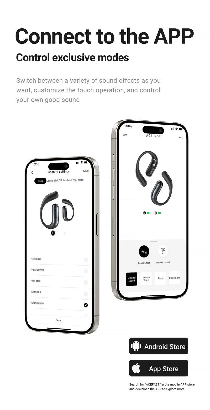 ACEFAST FA002 ACEFIT Air Wireless Bluetooth 5.4 Open-Ear Earphones ENC Call Noise Reduction Earbuds with Ultra Thin Charging Box