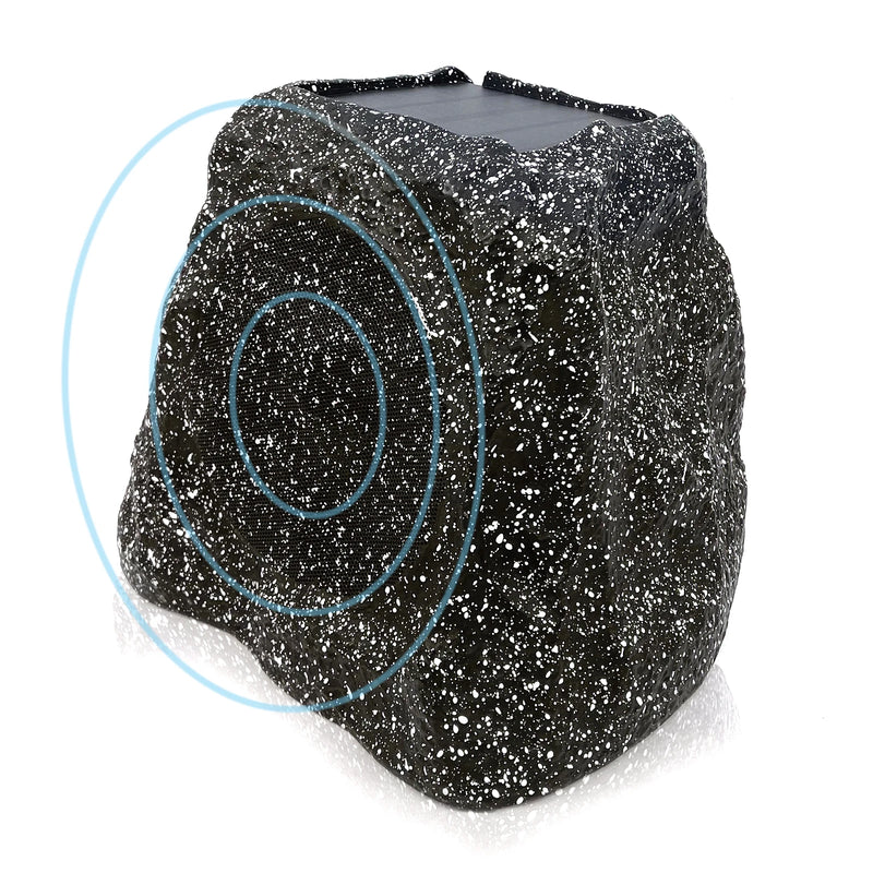 Herdio 8" Rock Speakers Outdoor IPX7 Waterproof Bluetooth Wireless Solar Powered Max 120W With Rechargeable Battery For Garden