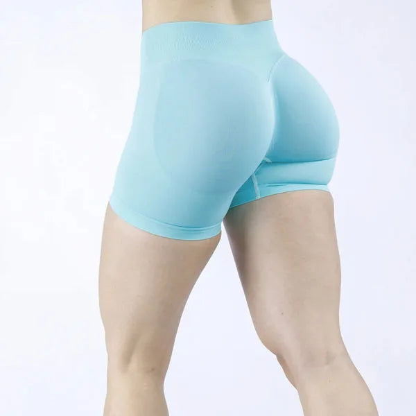 teveo Women's Yoga Shorts Stretch Breathable Peach Hip Hip Fitness Running Shorts Hip High Stretch Sweat Wicks Running Shorts