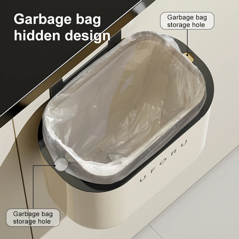 "UFORU household Large Capacity Wall-mounted  Trash Can  Kitchen storage organization"