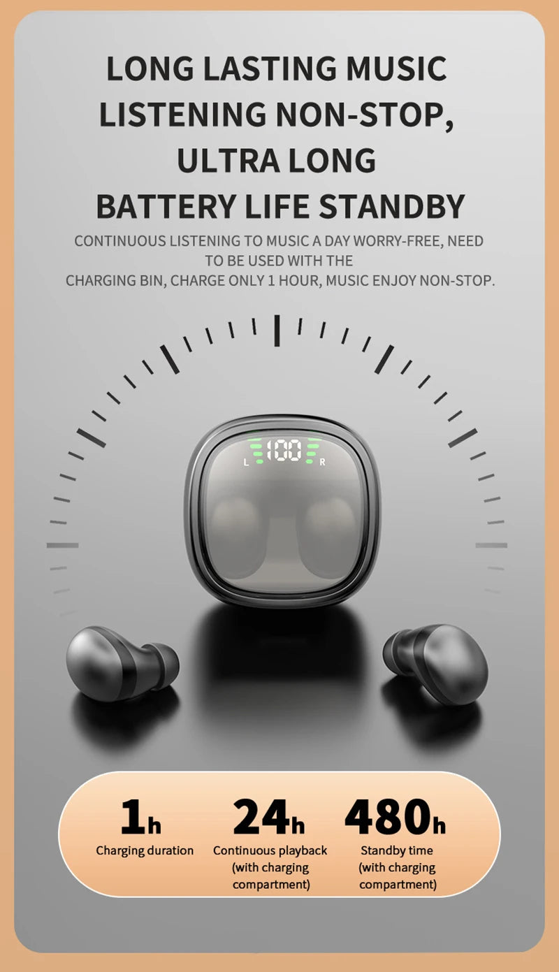 Xiaomi Mini Wireless Bluetooth 5.3 Headset Small Earbuds Sleep Work Music Sports Invisible HD HIFI Bass Sound Quality Earphones