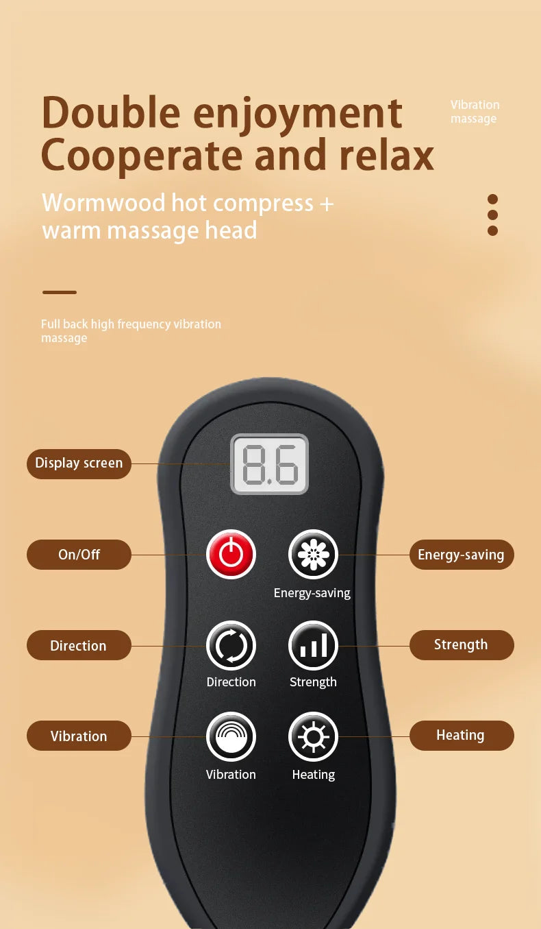 Electric Cervical Pillow For Neck Airbag Ttraction Shiatsu Head Body Back Waist Massager Car With Heating Vibrating Massage