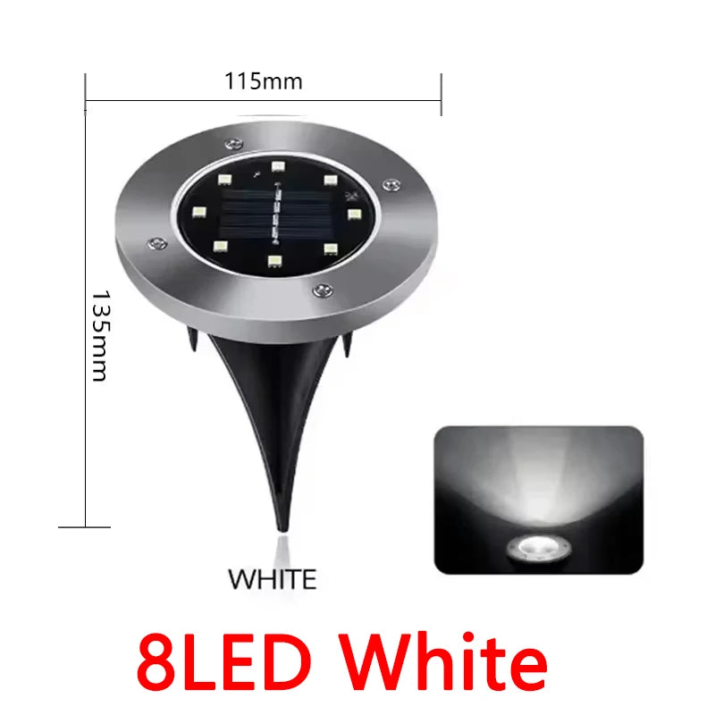 1/4/8Pack Solar Lights Outdoor 8/20LEDs Disk Underground Lamp Spotlight Buried Solar Light for Home Garden Lawn Yard Decoration