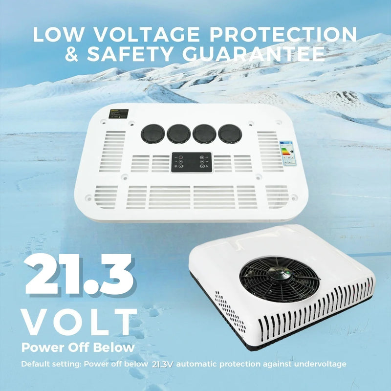 12V 24V RV Air Conditioner Rooftop Air Conditioner for Cooling Easy-to-install RV DC Unit for RVs Camper Trucks CaravanEtc.