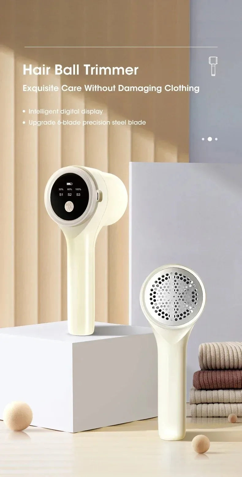 Electric Lint Remover Household Hair Ball Trimmer For Clothing Rechargeable Sweater and Clothing Fuzz Remover LED Display