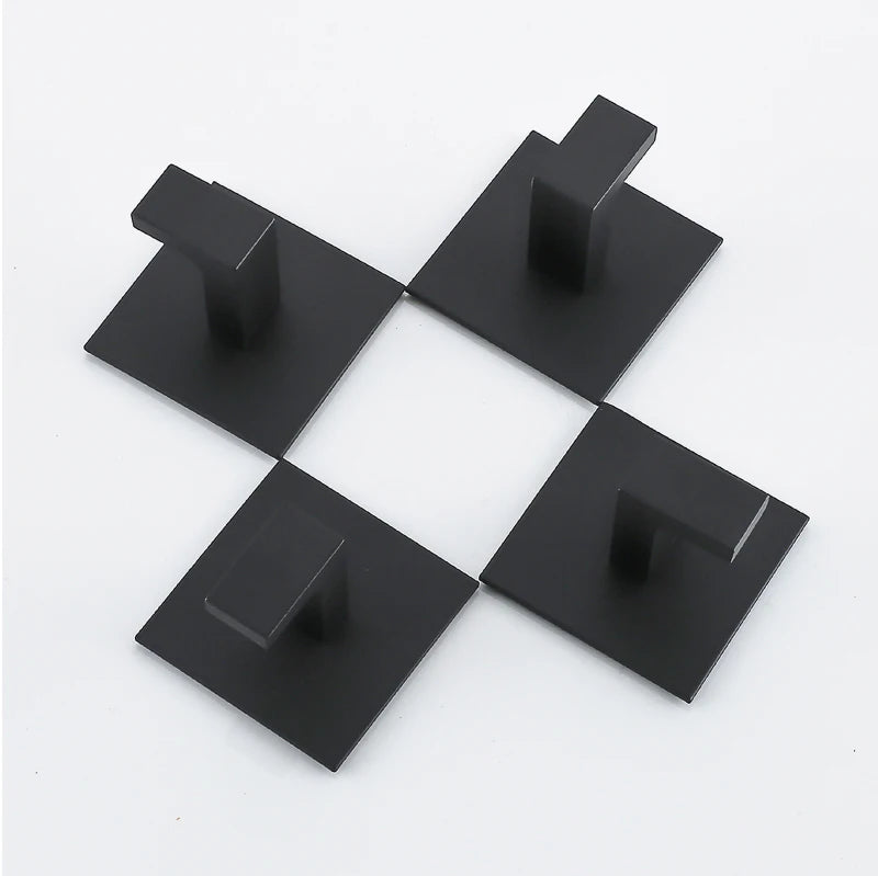 1-4Pcs Strong Adhesive Wall Hook Sticker Hanging Coat Rack Clothes Hanger Shower Robe 3M Hook Kitchen Bathroom Towel hooks Black