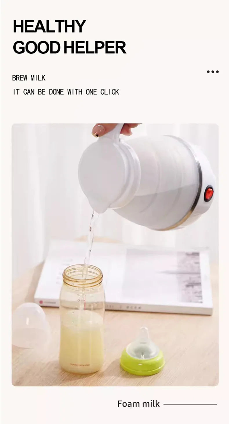 600ML Foldable And Portable Teapot Water Heater Household Travel Electric Water Kettle Kitchen Appliances Water Boiling Pot