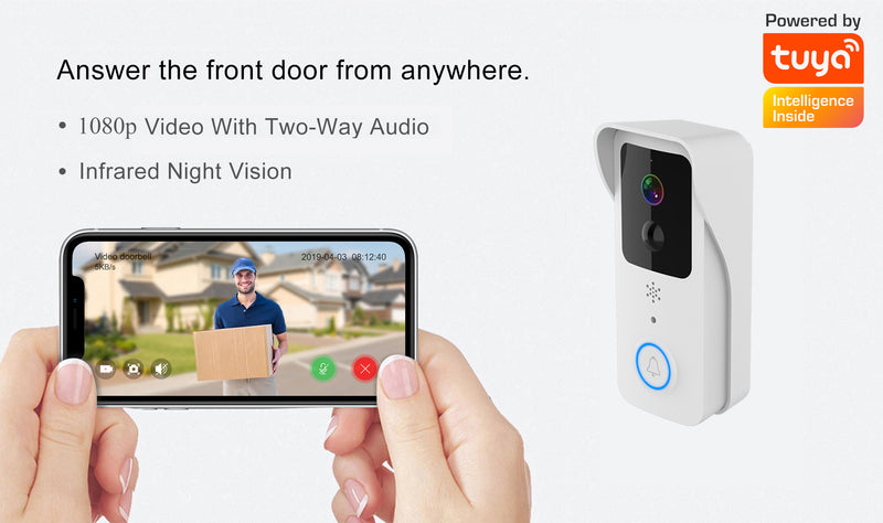 5G 2.4G WiFi Video Doorbell 1080P Tuya Smart Outdoor Wireless Intercom Waterproof Wireless Camera with AC/DC Power Ringing Bell
