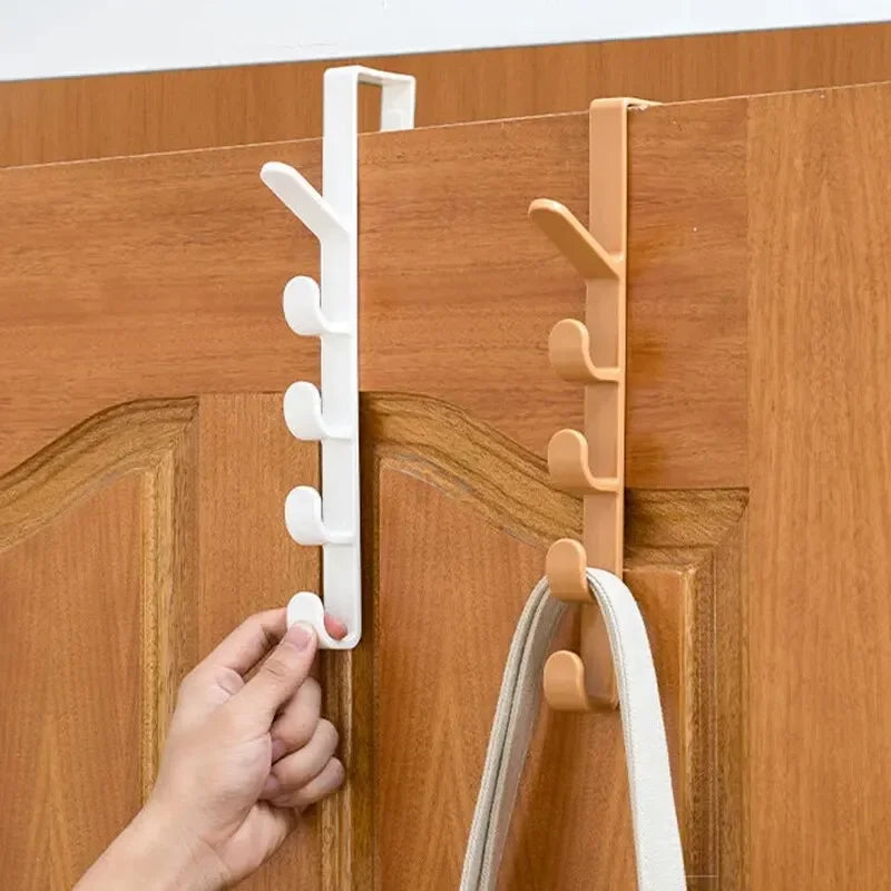 1pcs Bedroom By Hanger Clothes Hanging Rack Over The By Plastic Home Storage Organization Hooks, Purse Holder For Bags Rails