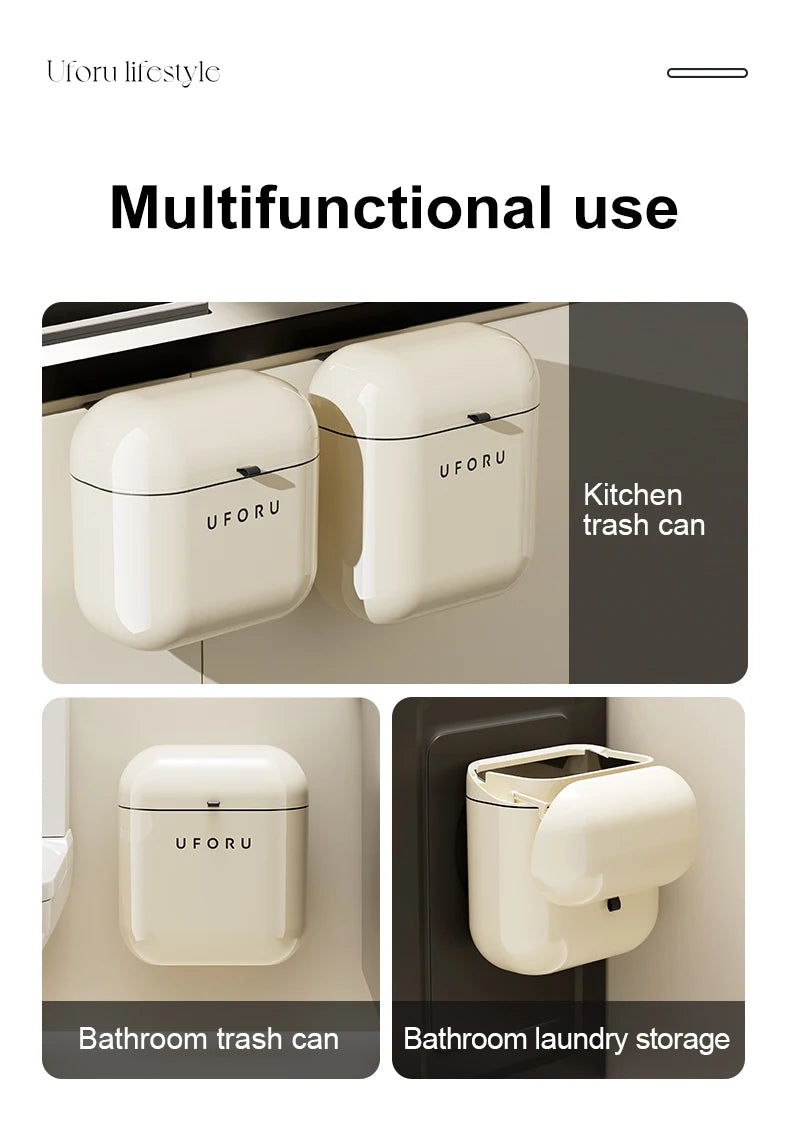 "UFORU household Large Capacity Wall-mounted  Trash Can  Kitchen storage organization"
