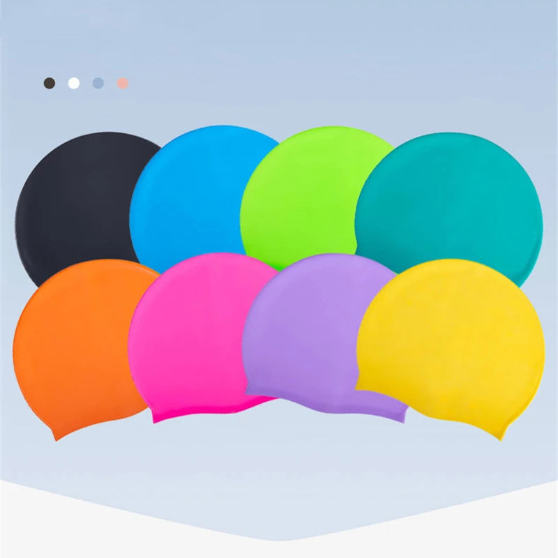 Swimming Cap Silicone Waterproof Swim Hat for Men Women Adult Kids Long Hair Pool Caps Diving Swimming Equipment Elastic Caps