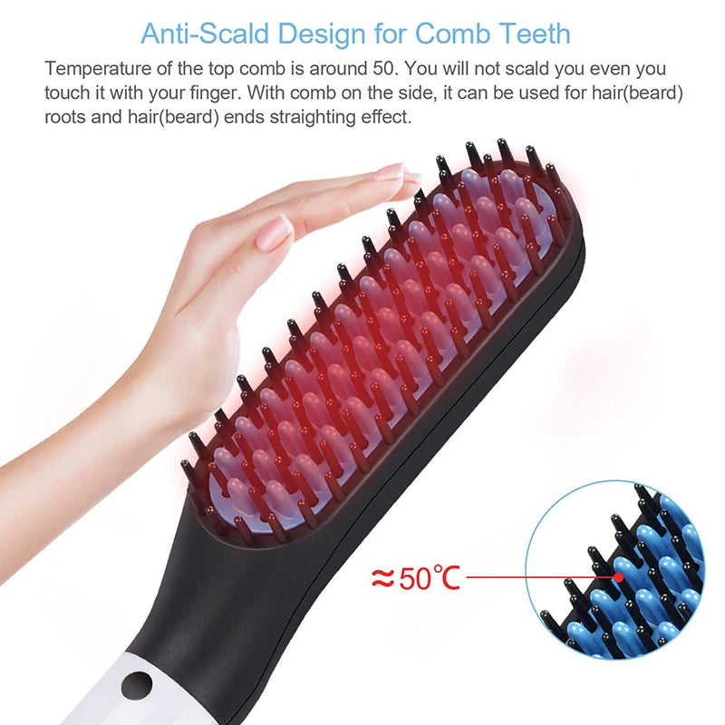 Professional Hair Comb Brush Beard Straightener Multifunctional Hair Straightening Comb Hair Curler Fast Heating Styling Tools