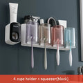 ECOCO Bathroom Toothbrush Holder Organizer with Cup Toothpaste Squeezer Dispenser Wall Storage Rack Bathroom Accessories Shelf