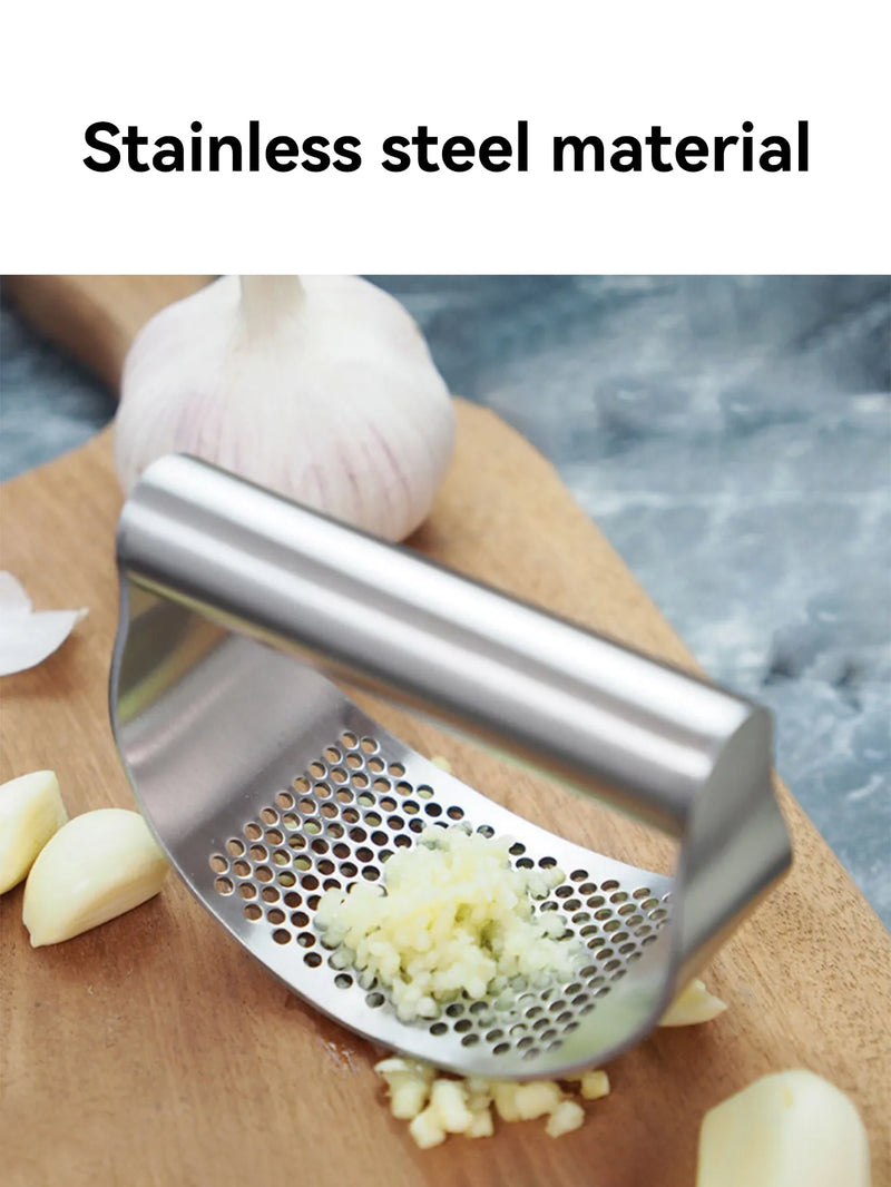 WORTHBUY New Upgraded Stainless Steel Garlic Press Manual Garlic Chopped Ginger Garlic Cutting Mince Tools Kitchen Accessories