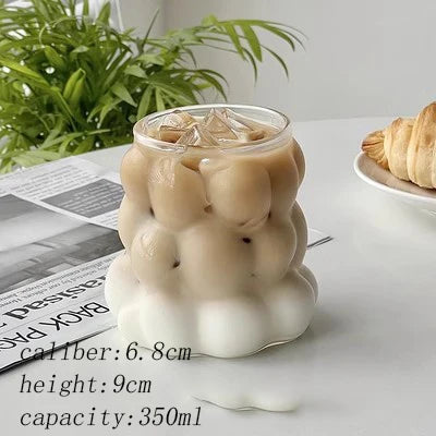 350/400ml Clear Heat Resistant Glass Coffee Mug Glass Latte Cup Milk Water Cocktail Glass Cup Dropshipping Small Niche Design