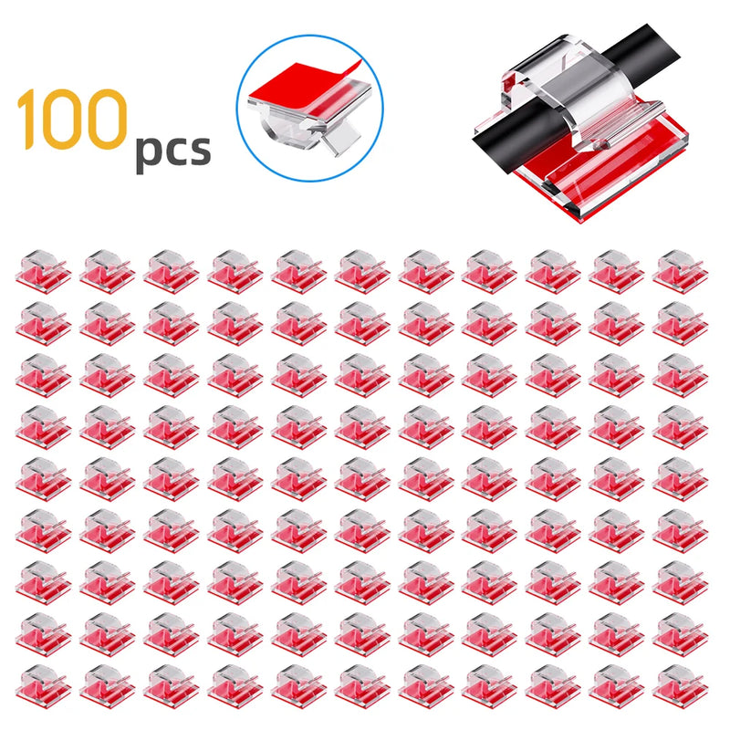 10/20/50/100pcs Cable Clips, Adhesive Cable Organizer Cord Holder, Durable Strong Cable Wire Management for Car, Office and Home