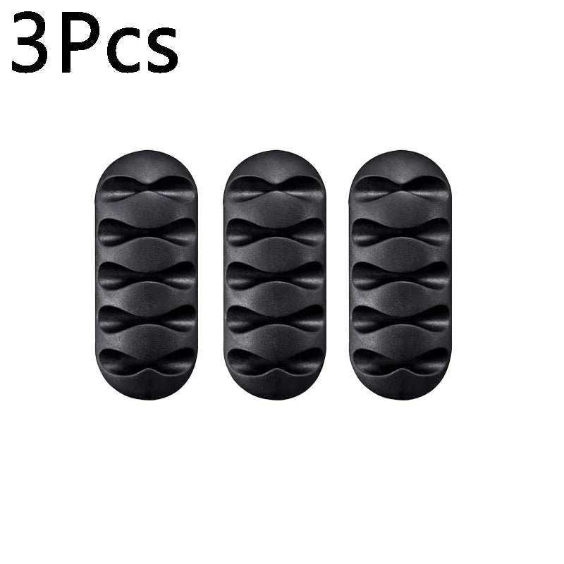10/1Pcs Self-adhesive Cable Clips Silicone USB Cable Holder Organizer Wire Cord Management Clips for Home Office Desktop Tidy