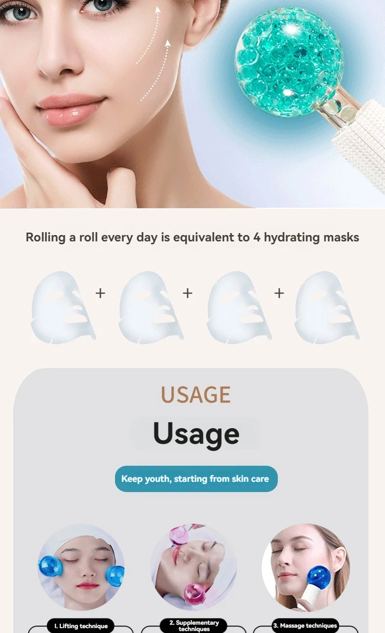 2Pcs Box LCE Globes For Facials Cooling LCE Balls For Face LCE RollerFacial Massager Freezer LCE Globes Tool For Face And Eyes