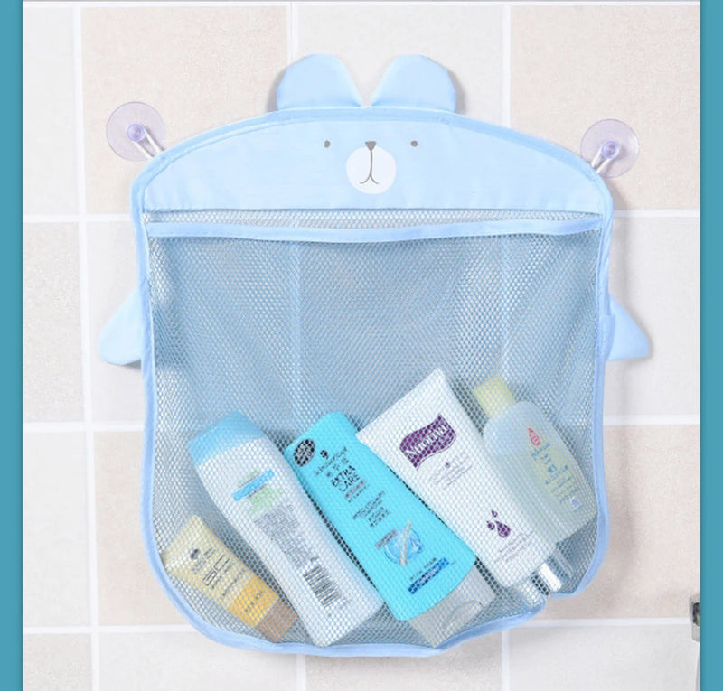 Baby Bath Toys Cute Duck Frog Mesh Net Toy Storage Bag Strong Suction Cups Bath Game Bag Bathroom Organizer Water Toys for Kids