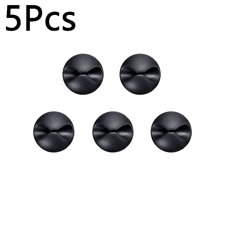 10/1Pcs Self-adhesive Cable Clips Silicone USB Cable Holder Organizer Wire Cord Management Clips for Home Office Desktop Tidy