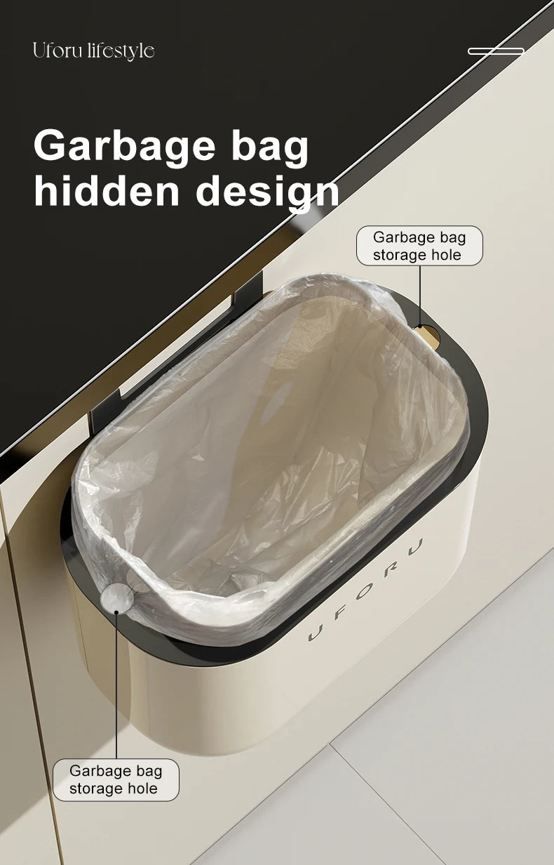 "UFORU household Large Capacity Wall-mounted  Trash Can  Kitchen storage organization"