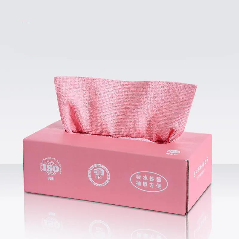 20pcs/box Pull-out Disposable Rags for Kitchen Household Absorbent Microfiber Scouring Pad