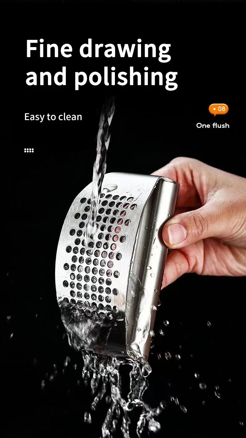 WORTHBUY New Upgraded Stainless Steel Garlic Press Manual Garlic Chopped Ginger Garlic Cutting Mince Tools Kitchen Accessories