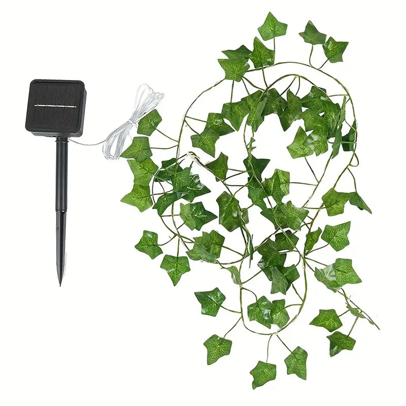 1pc 12M 100 LED Solar Artificial Ivy String Light Garden Street Garland Outdoor Waterproof Fairy Lights For Party Wedding Decor