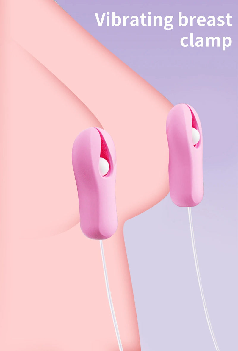 10 Modes Electric Nipple Clamp Breast Massage Vibrator Enhancer Bondage Adult Stimulator Sex Toys For Women Couples Female