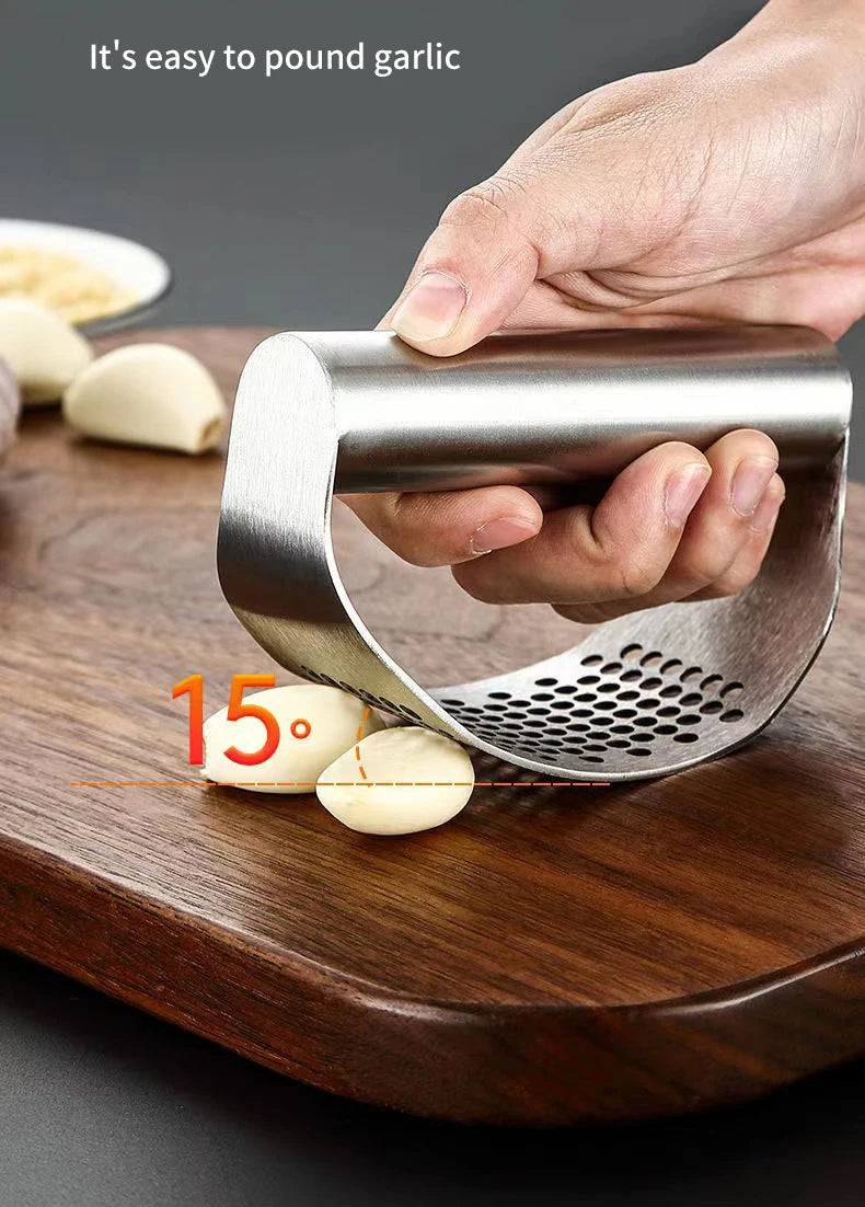WORTHBUY New Upgraded Stainless Steel Garlic Press Manual Garlic Chopped Ginger Garlic Cutting Mince Tools Kitchen Accessories