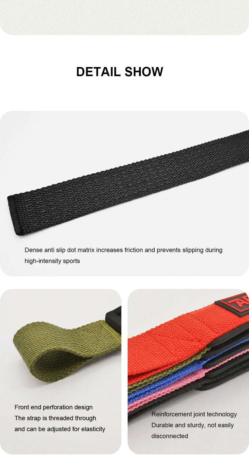 AOLIKES Weightlifting Wrist Straps Strength Training Adjustable Non-slip Gym Fitness Lifting Strap Wrist Support Grip Band