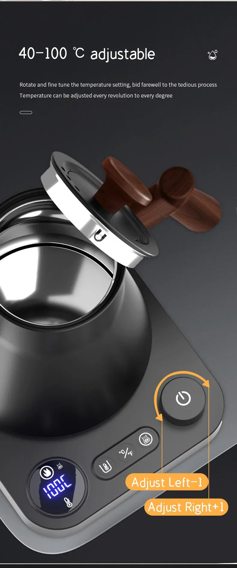 900ML Intelligent Constant Temperature Electric Kettle Hand Brewed Coffee Pot Gooseneck Pot Used for Brewing Milk Powder