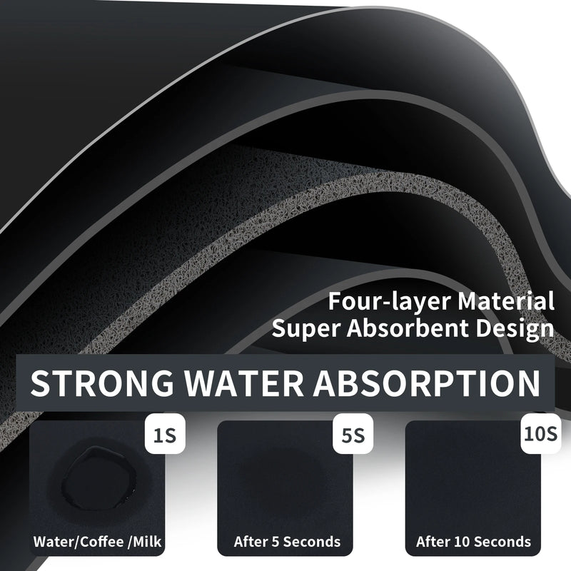Super Absorbent Large Kitchen Absorbent Mat Antiskid Draining Coffee Dish Drying Mat Quick Dry Bathroom Drain Pad Tableware Mat
